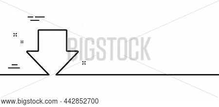 Download Line Icon. Internet Downloading Sign. Load File Symbol. Minimal Line Illustration Backgroun