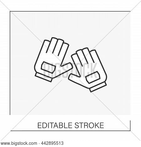 Haptic Gloves Line Icon. Special Virtual Reality Gloves. Virtual Reality. Vr Concept. Isolated Vecto