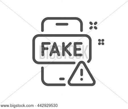 Fake News Line Icon. Web Propaganda Sign. Wrong Truth Symbol. Quality Design Element. Linear Style F