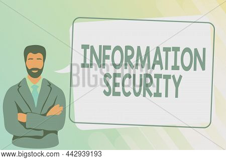 Writing Displaying Text Information Security. Conceptual Photo Infosec Preventing Unauthorized Acces