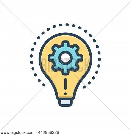 Color Illustration Icon For Realize Comprehend Understand Creative Mistake Project Imagination Inspi