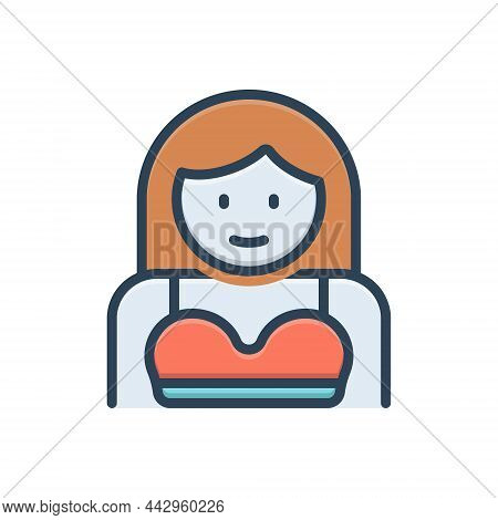 Color Illustration Icon For Girl Gal Wench Lass Damsel Daughter Girl Teenager Stripling Adult