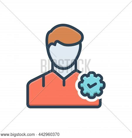 Color Illustration Icon For Usual Regular Man General, Common Generic Probable Likly