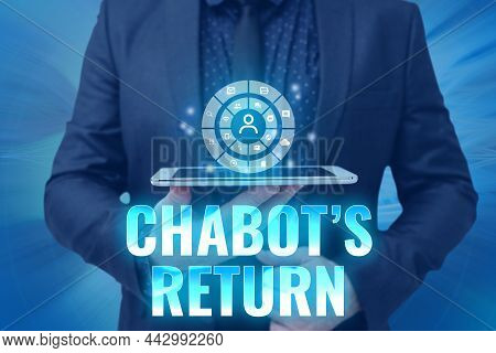 Inspiration Showing Sign Chabot S Return. Business Idea The Come Back Of Conversation Via Auditory O