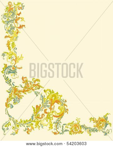 Decorative Ornamental Floral Page Classic Color Left Edge.eps