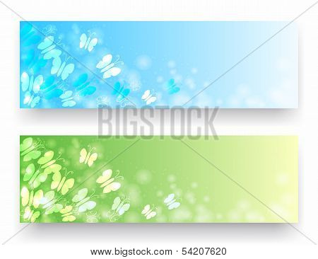 Banners with butterflies