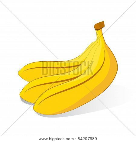 bunch of bananas on white background