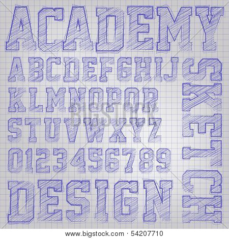 Vector Sketched Alphabet