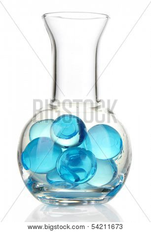Flask with hydrogel isolated on white