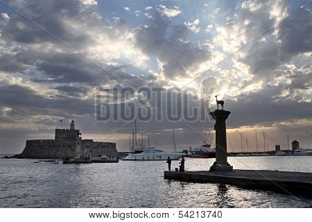 Greek Port Mandraki, Rhodes