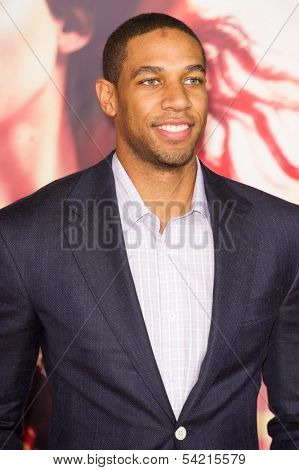 LOS ANGELES, CA - NOVEMBER 18: Los Angeles Laker Xavier Henry arrives at the premiere of The Hunger Games: Catching Fire at the Nokia Theater in Los Angeles, CA on November 18, 2013