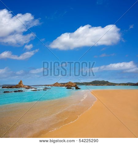 Cala Pregonda in Menorca at Balearic islands es Mercadal