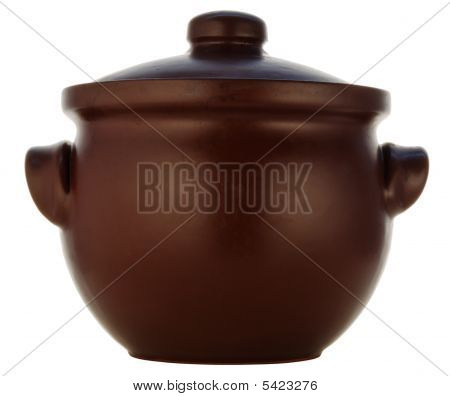 내 열 도자기에서 갈색 냄비