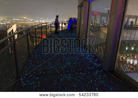 Fluoroscent Floor Of The Viewing Terrace Of Umeda Sky Building  In Osaka Japan