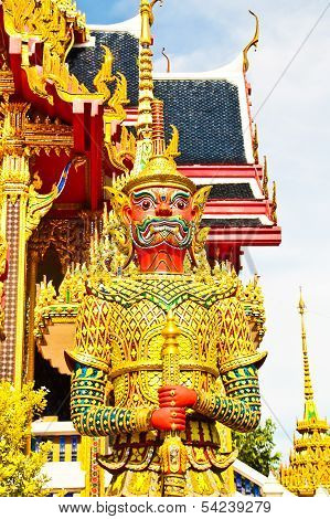 Giant Guardian At Temple Of The Emerald Buddha