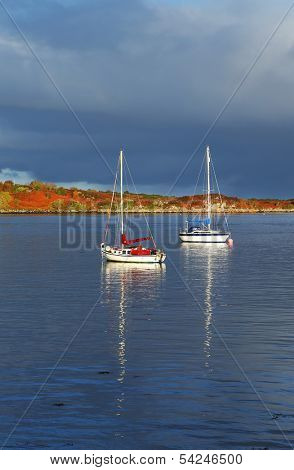 Boats near Skye Island, Scotland, Europe