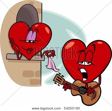 Heart Love Song Cartoon Illustration