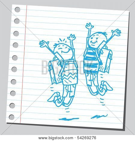 Active happy schoolkids