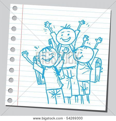 Very happy schoolkids