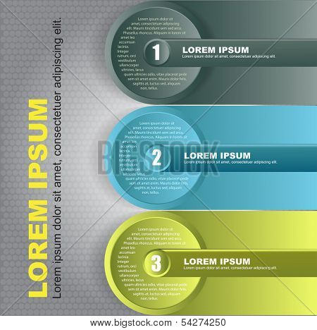 Abstract vector infographic background with three steps. Can use for web, brochure, flyer, poster  with three steps information content