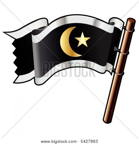 Croissant et étoile sur le drapeau de Pirate
