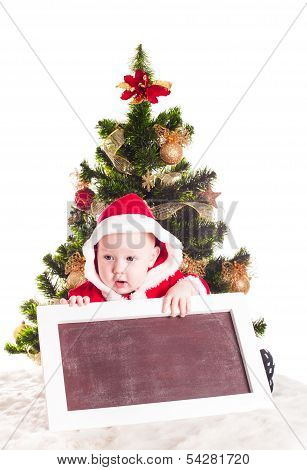 Santa and chalkboard