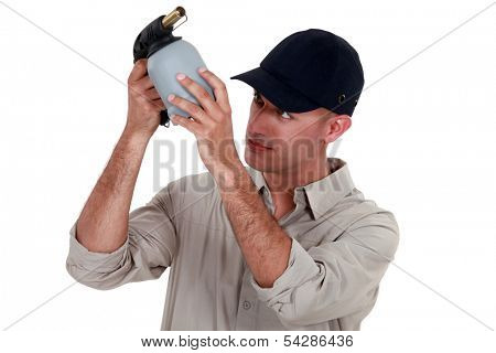 Man with a blowtorch
