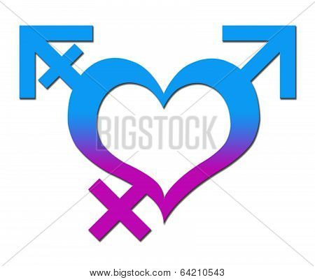 Third Gender Heart Blue Pink