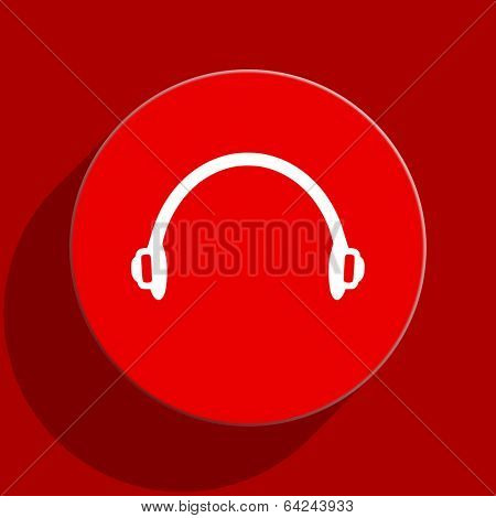 headphones web flat icon