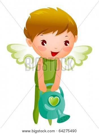 angel boy with waterspray