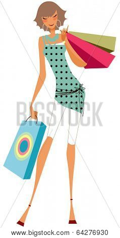 giril with shoppingbags