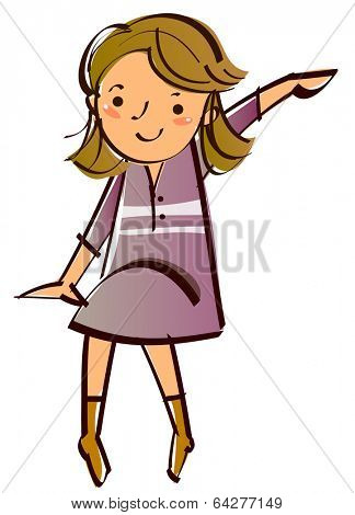 happy girl handsup