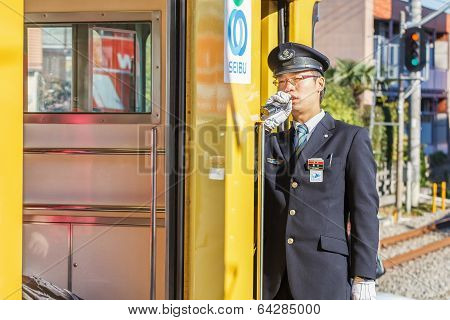 Japanese Train Conductor