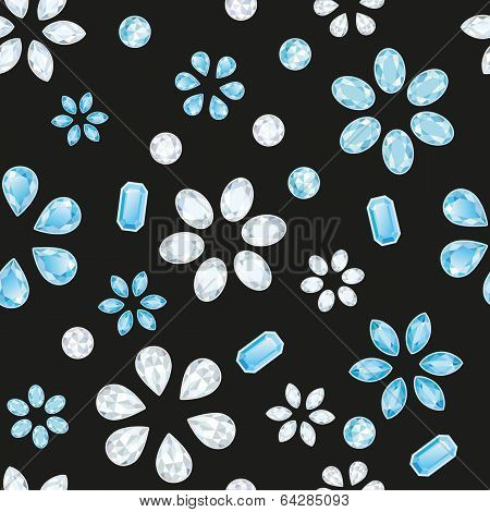 Transparent And Blue Diamonds Seamless Texture