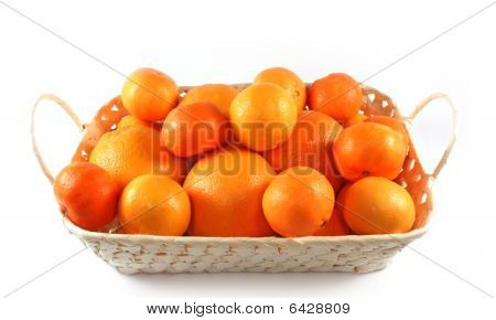 Fresh Isolated Tangerines And Oranges