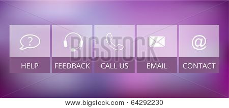 Transparent Contact Buttons, Suitable For Flat Design