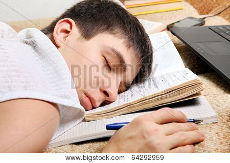 Teenager Sleeps After Learning