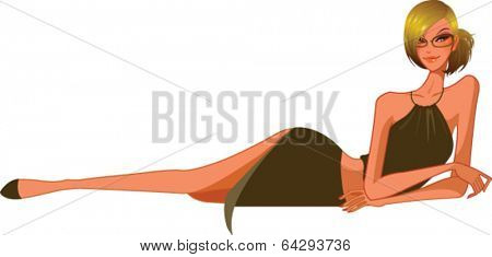 side view of woman lying