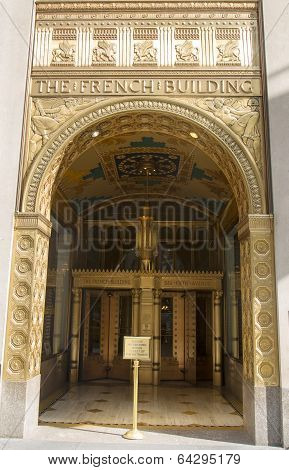Art deco facade at The Fred F. French Building in Manhattan