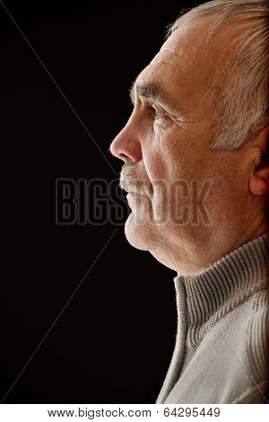 Beautiful Portrait Of A Pensive Senior Man
