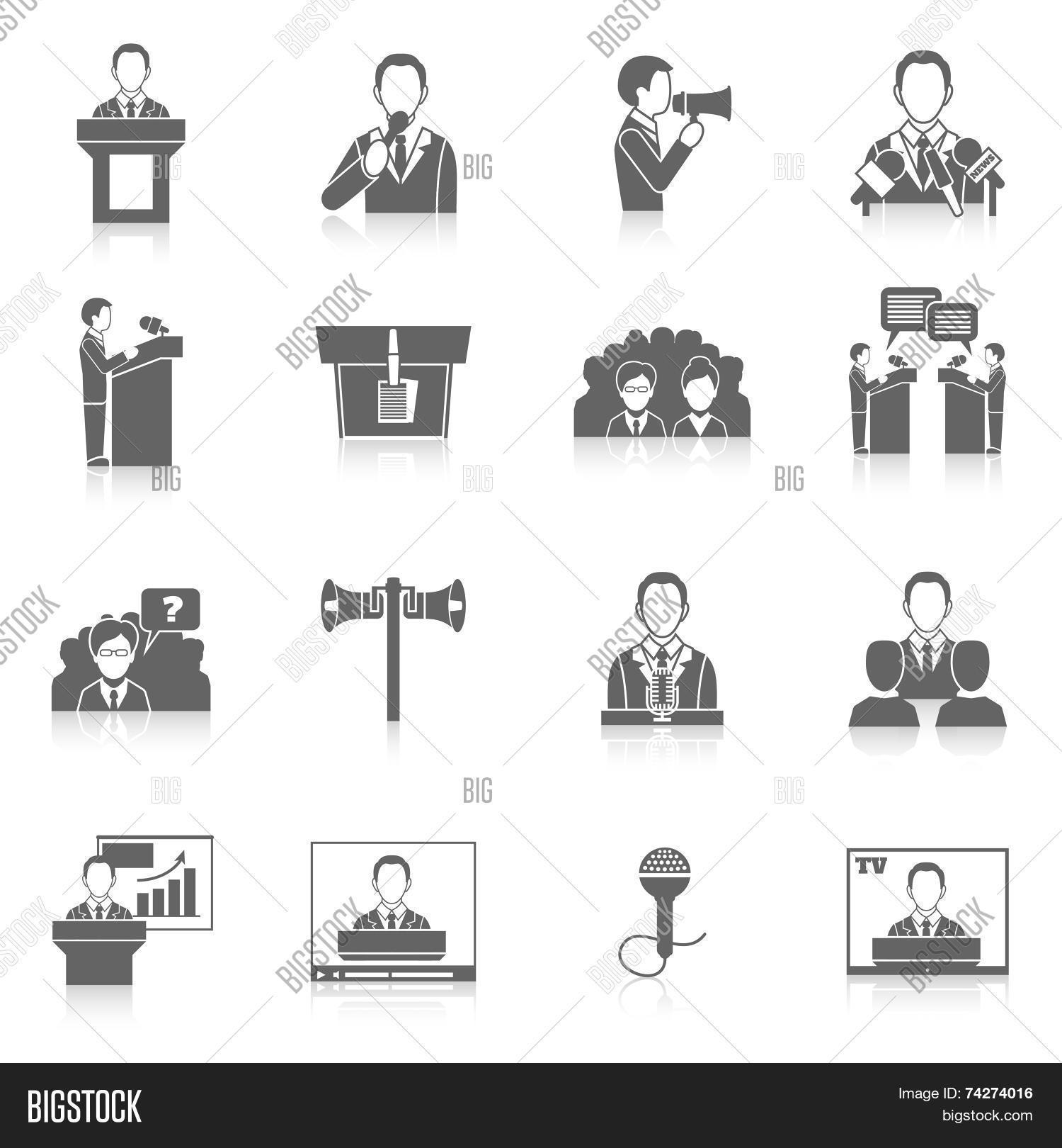 Public Speaking Icons Vector & Photo (Free Trial) Bigstock
