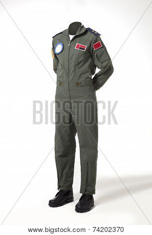 Fighter pilot body without head