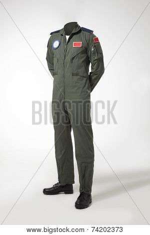 Fighter pilot body without head