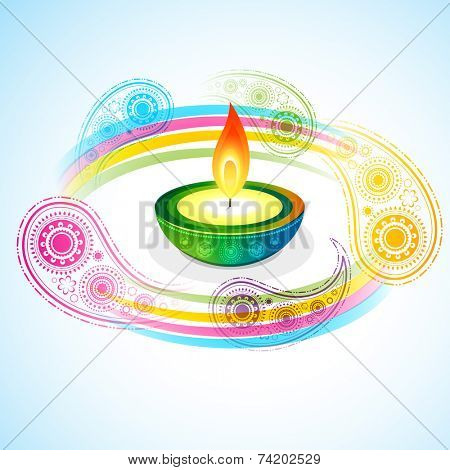 vector beautiful diwali diya backgroound