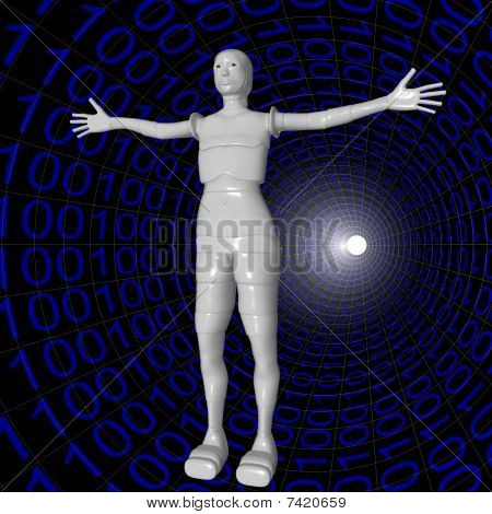 Female android in Binär-system