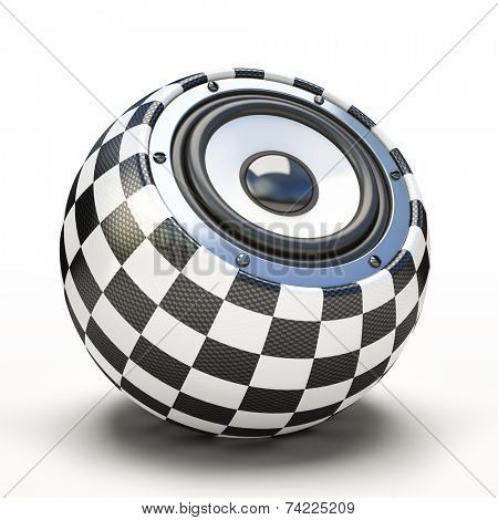 Blak and white spher speaker 3D