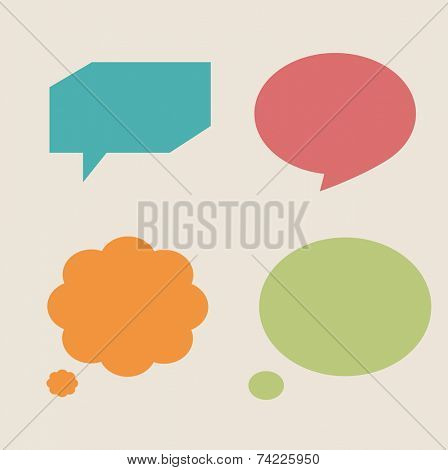 Speech bubbles vintage colors