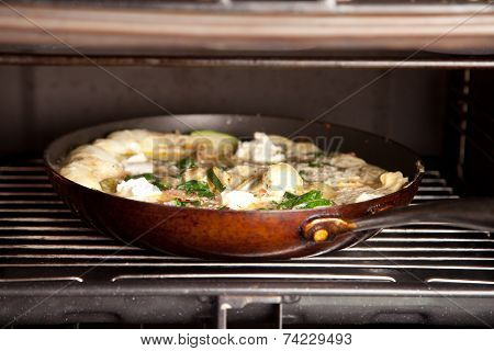 Courgette And Ricotta Cheese Omlet In Grill