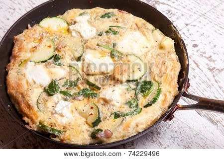 Courgette, Spinach  And Ricotta Fritata