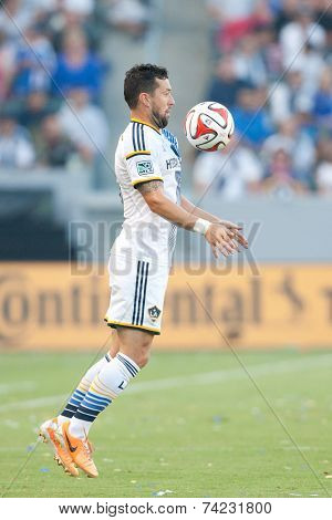 CARSON, CA - OCT 19: Dan Gargan in action during the Los Angeles Galaxy MLS game against the Seattle Sounders on October 19th 2014 at the StubHub Center.